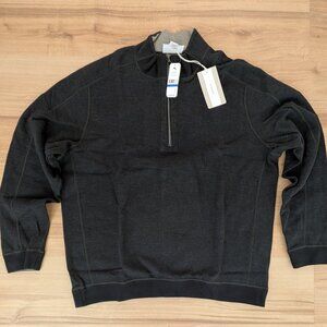 NWT Tommy Bahama Reversible Half Zip Pullover XL Midnight Oil 1/4 Zip Sweater